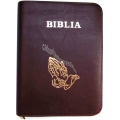 Biblie  piele fermoar maro inchis